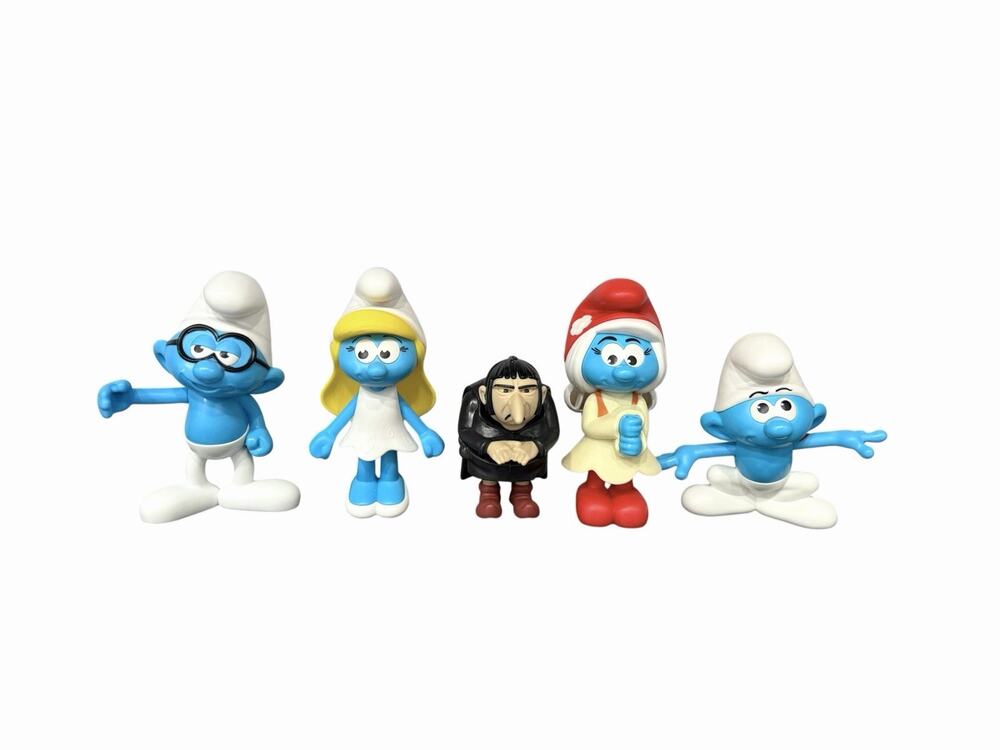 The Smurfs Burger King 5,5” Happy Meal Toy Figures: Gargamel Smurfette Brainy